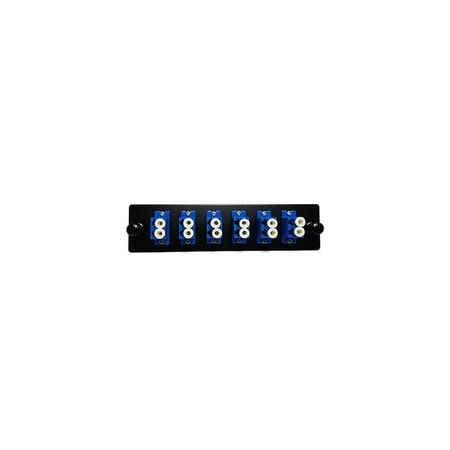 Cable Wholesale Fiber Distribution Panel Plate with 6 Blue LC/UPC Duplex Ports, Single Mode 61F2-01006